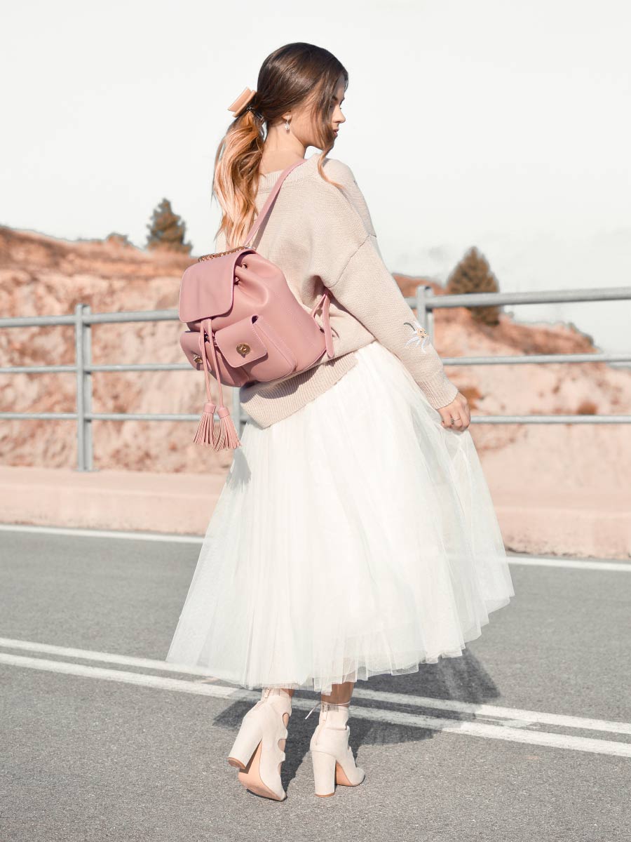 Medium leather backpack